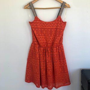 Three Pink Hearts Small Orange Dress